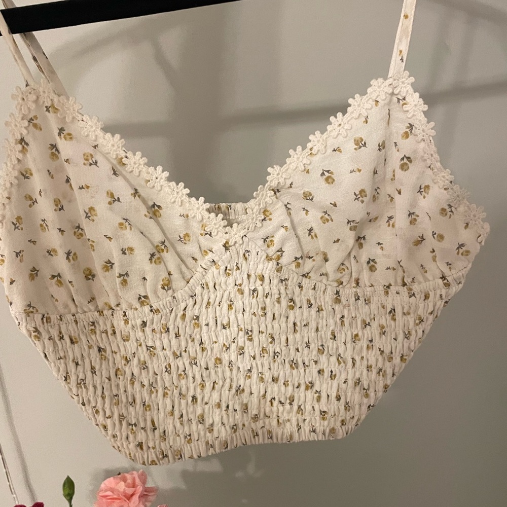 Flower printed crop top